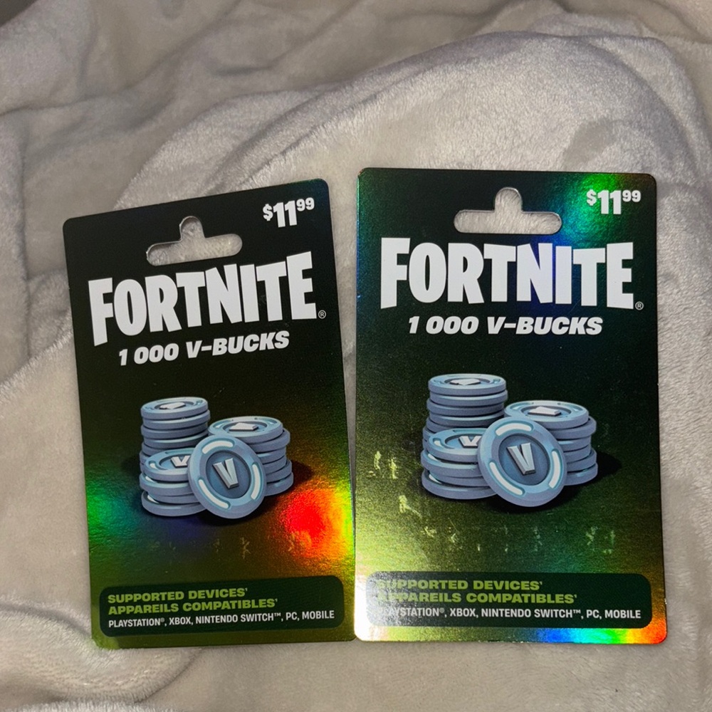 Fortnite 1000 V-Bucks Gift Cards - 11.99 each